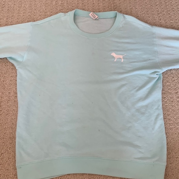 PINK/ victoria’s secret, teal crewneck - Picture 1 of 3